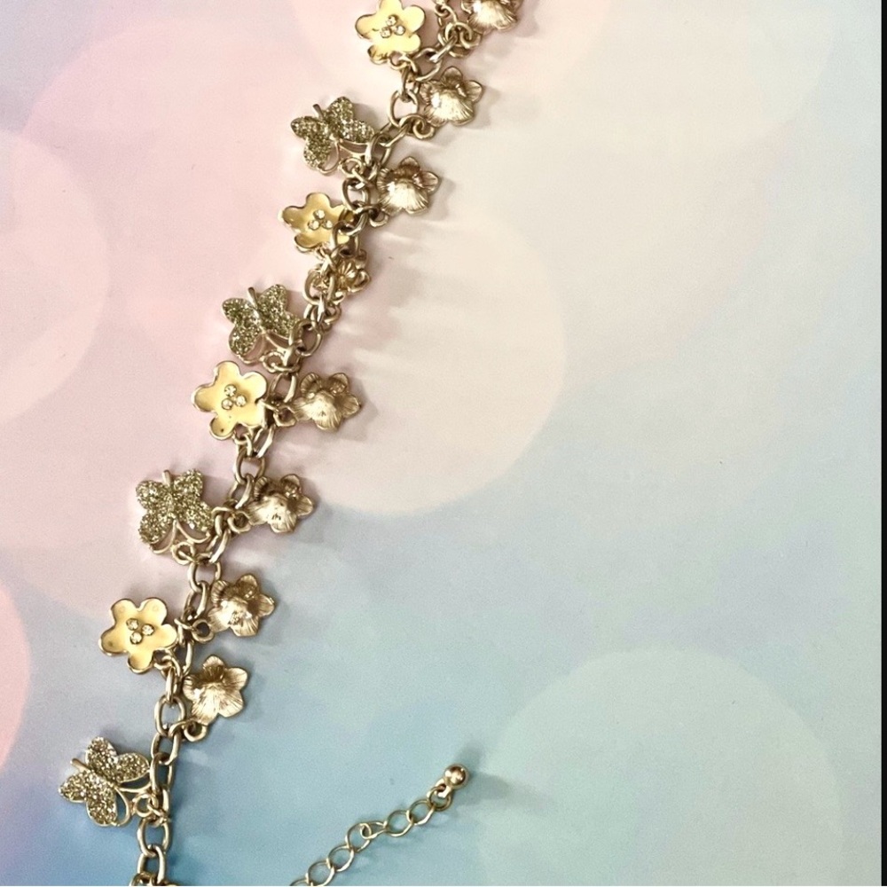 Silver Enamel Flower Charm Bracelet or
Purse charm string - Picture 5 of 10